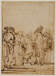 Christus met leerlingen en/of Farizeeërs