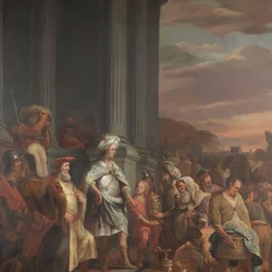 Koning Cyrus Overhandigt de Schat Geroofd uit de Tempel van Jeruzalem