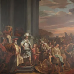 Koning Cyrus overhandigt de schat uit de tempel van Jeruzalem
