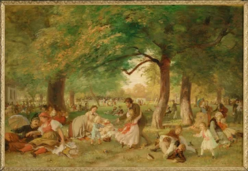 Nachmittag im Prater - Een middag in het Prater ... (schilderij op doek)