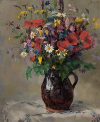 Weidebloemen in een kruik