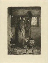 Spinster aan het werk