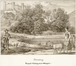 Dinsdag: Het Kasteel van Salzburg Gezien vanuit het Zuiden