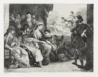 Hamlet: Hamlet beveelt de acteurs een scène uit de vergiftiging van zijn vader te spelen, 1834