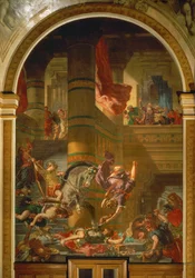 Heliodoros verdreven uit de Tempel, nadat hij had geprobeerd de tempelschat in beslag te nemen