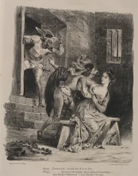 Illustraties voor Faust: Faust in de gevangenis van Marguerite