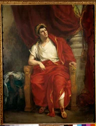 Portret van komiek Francois-Joseph Talma als Nero in het stuk Britannicus van Jean Racine