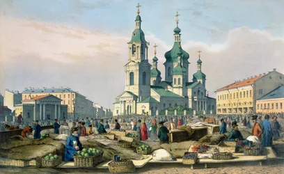 Het Hooiplein in Sint-Petersburg, ca. 1840