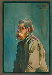 Russische soldaat gevangen genomen in 1916, Gustrow (aquarel)