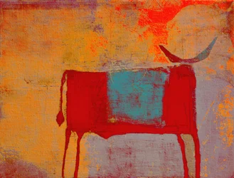 Levendige abstracte stier