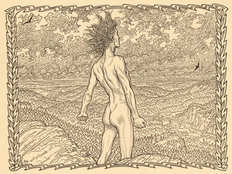Gebed in de storm, plaat 11, uit de portfolio „Tekenen van leven”, uitgegeven in 1908 in Berlijn door Fritz Heyder Verlag