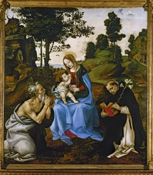 Madonna en de heiligen Hiëronymus en Franciscus van Assisi