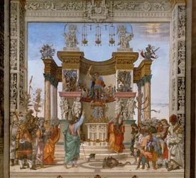 De heilige Filippus gebiedt een monster de tempel van Mars in Hierapolis te verlaten (schilderij)