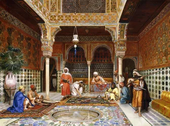 Wapensmeden in het paleis van het Alhambra, Granada, 1878