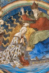 De Maagd Maria en God, detail van de Kroning van Maria