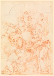 Tekening, Studie voor een altaarschilderij met Christuskind, 1750-1800