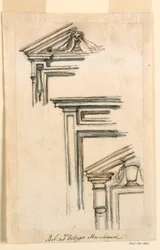 Tekening, Drie raam- of deurkozijnen, ca. 1770