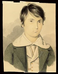 Een portret van Dante Gabriel Rossetti
