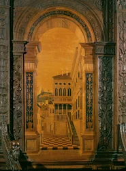 Straat en huizen, trompe l