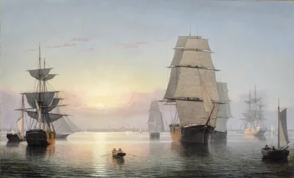 Haven van Boston, zonsondergang