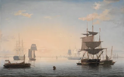 Haven van Boston, met de Stad in de Verte, c.1846-47