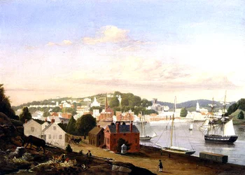 Uitzicht op Norwich, Connecticut, VS, 1849