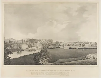 Uitzicht op de slagvelden van Concord, Massachusetts