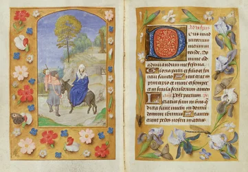 De vlucht naar Egypte, uit de Hastings Hours, c.1475-83