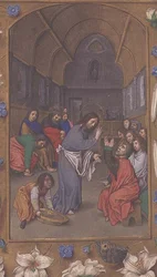 Christus wast de voeten van de discipelen, uit de Hastings Hours, c.1475-83