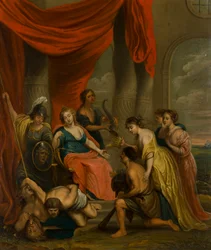 Een allegorisch schilderij van gerechtigheid