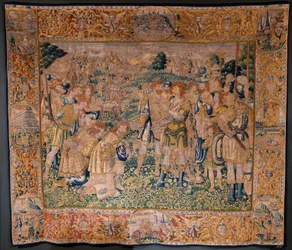 Vlaamse wandtapijt. Hannibals broer Hasdrubal gevangen genomen door de Romeinen