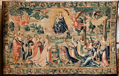 Vlaams wandtapijt. Serie De Hail. Salve Regina. Ca 1528. Locatie Kathedraal van Palencia.