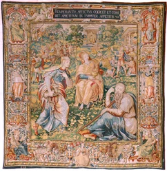 Vlaamse wandtapijt. Serie De Zeven Deugden. Gematigdheid. Ca 1560-1570.
