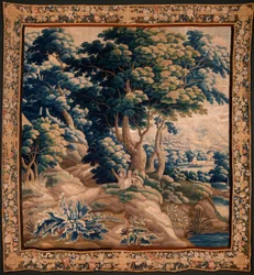 Vlaamse wandtapijt. Zogenaamde Verdure. Atelier van Oudenaarde. 332x318cm. Inv 00021. 17e eeuw