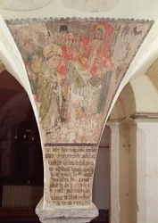 Mis van St. Gregorius, muurschildering uit de crypte