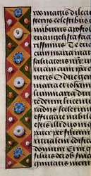 Ms. 1058-1975, f.16r: detail van een bloemenrand uit een Getijdenboek, c.1500