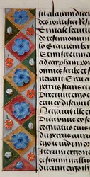 Ms. 1058-1975, f.17v: detail van een bloemenrand uit een Getijdenboek, c.1500