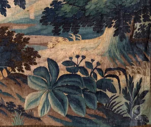 Parochiekerk (Sint-Walburgakerk). Vlaams wandtapijt "Verdure". Oudenaarde. Eind 17e-begin 18e eeuw.