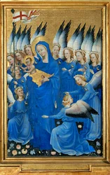 Heilige Maria en het engelenkoor, van het Wilton-diptiek (eitempera op eikenhout)