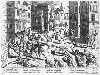 Scènes van de Spaanse woede in Antwerpen, 1576