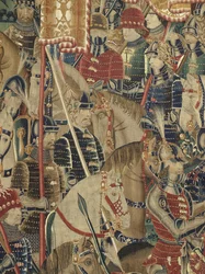 Tapijt met de veroveringen van koning Alfonso V van Portugal (Conquistas de Alfonso V de Portugal), Doornik (detail)