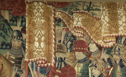 Tapijt met de veroveringen van koning Alfonso V van Portugal (Conquistas de Alfonso V de Portugal), Doornik (detail)