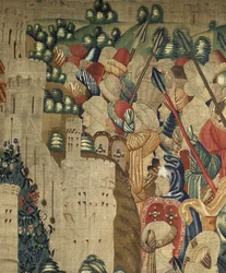 Tapijt met de veroveringen van koning Alfonso V van Portugal (detail)