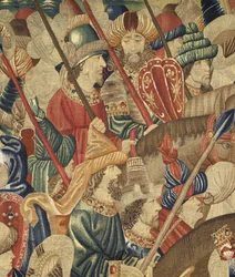 Tapijt met de veroveringen van koning Alfonso V van Portugal (detail)