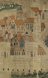 Wandtapijt met de veroveringen van koning Alfons V van Portugal (Conquistas de Alfonso V de Portugal), Tournai. Detail