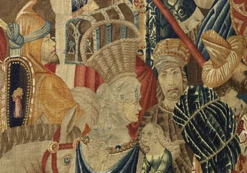 Wandtapijt met de veroveringen van koning Alfons V van Portugal (Conquistas de Alfonso V de Portugal), Tournai. Detail