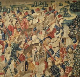 Tapijt met de veroveringen van koning Alfonso V van Portugal (Conquistas de Alfonso V de Portugal), Tournai (detail)