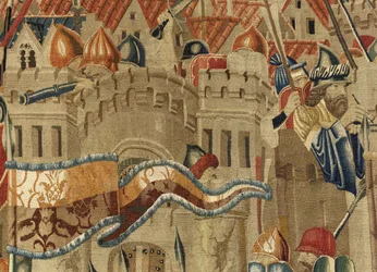 Tapijt met de veroveringen van koning Alfonso V van Portugal (Conquistas de Alfonso V de Portugal), Tournai (detail)