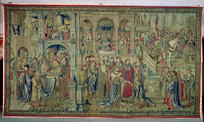 De Dood van het Kind en de Koning wordt Overwinning Beloofd, Wandtapijt van David en Bathseba, ca. 1510-15