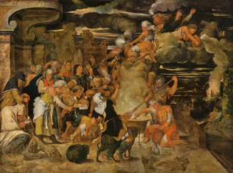 De heksensabbat (olieverf op paneel)
